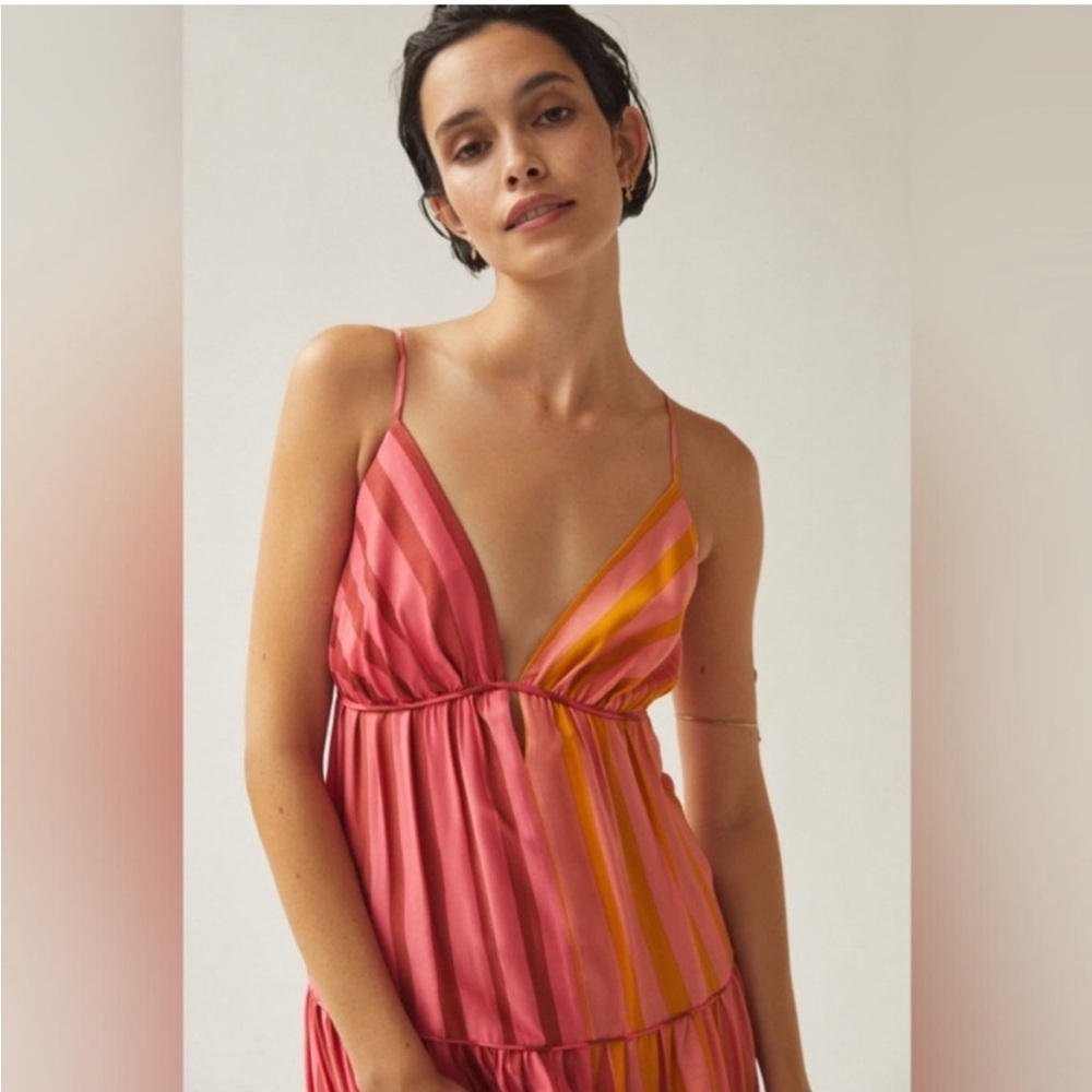 NWOT Farm Rio Striped maxi dresss